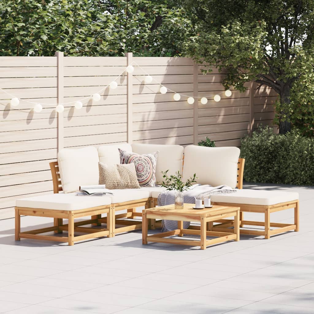 10-Tlg. Garten-Lounge-Set Mit Kissen Massivholz Akazie