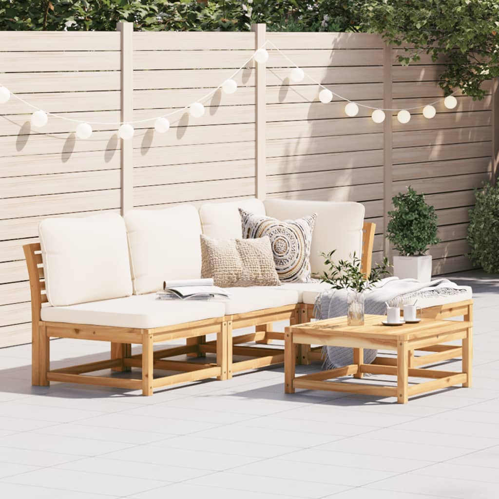 10-Tlg. Garten-Lounge-Set Mit Kissen Massivholz Akazie