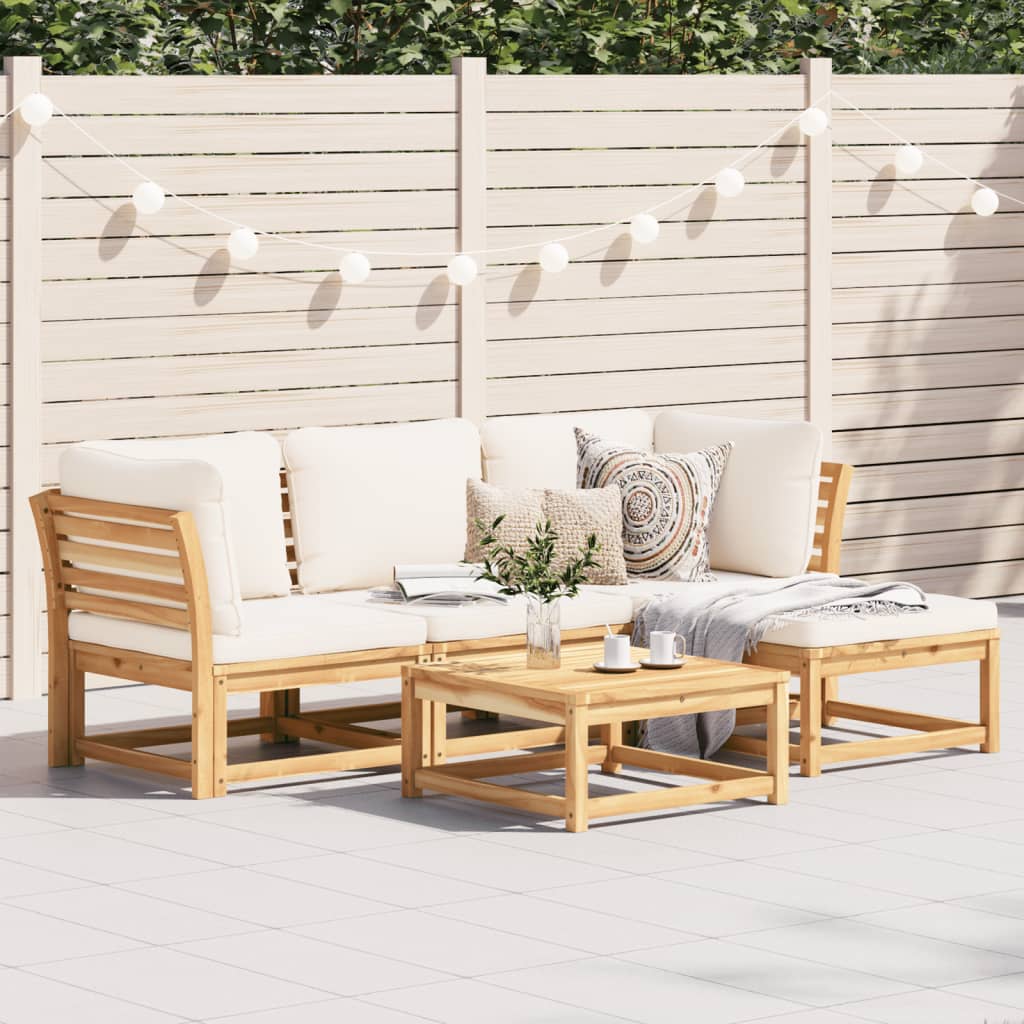 10-Tlg. Garten-Lounge-Set Mit Kissen Massivholz Akazie