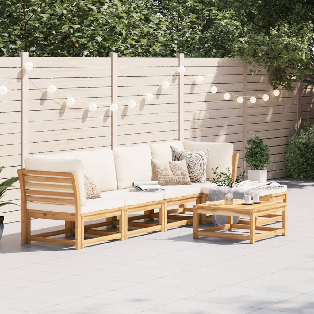 10-Tlg. Garten-Lounge-Set Mit Kissen Massivholz Akazie