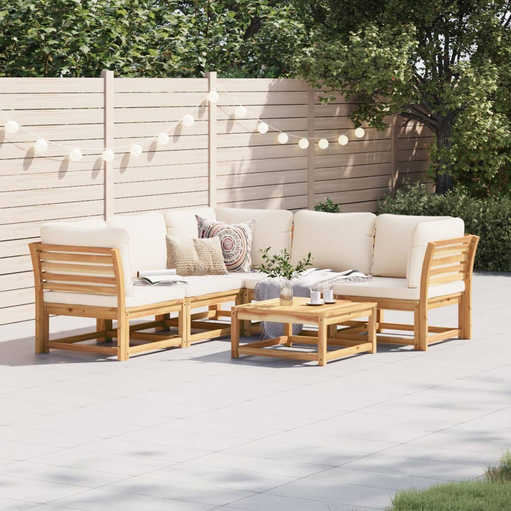 10-Tlg. Garten-Lounge-Set Mit Kissen Massivholz Akazie