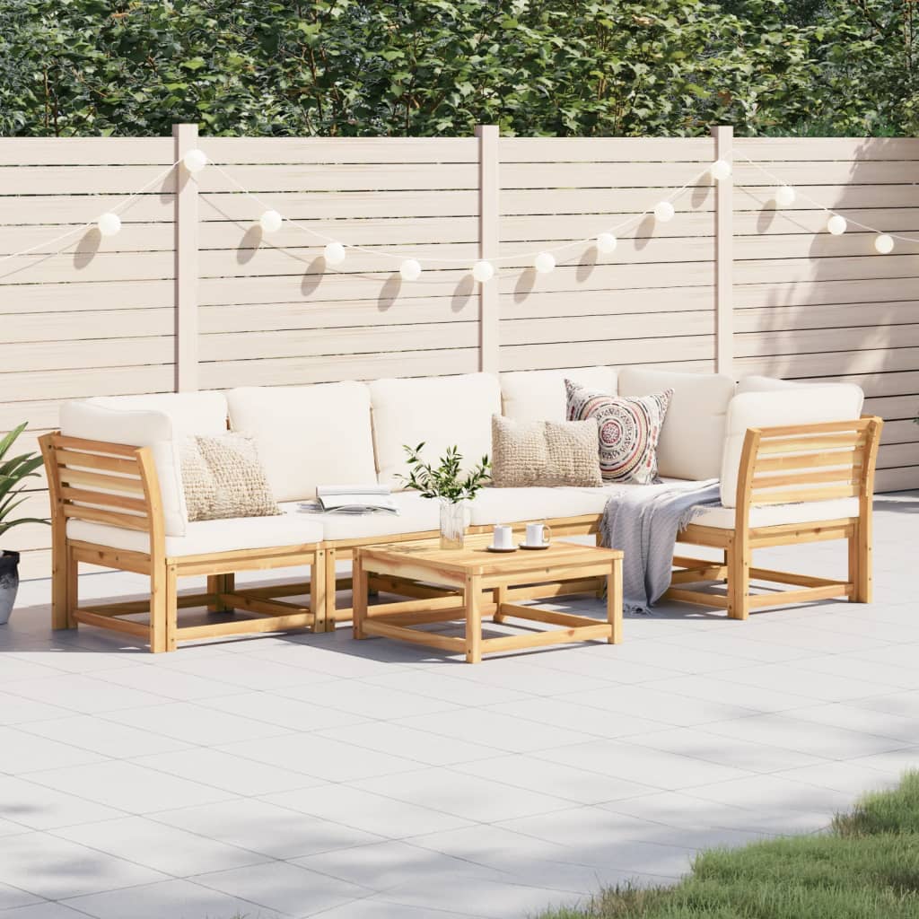 10-Tlg. Garten-Lounge-Set Mit Kissen Massivholz Akazie