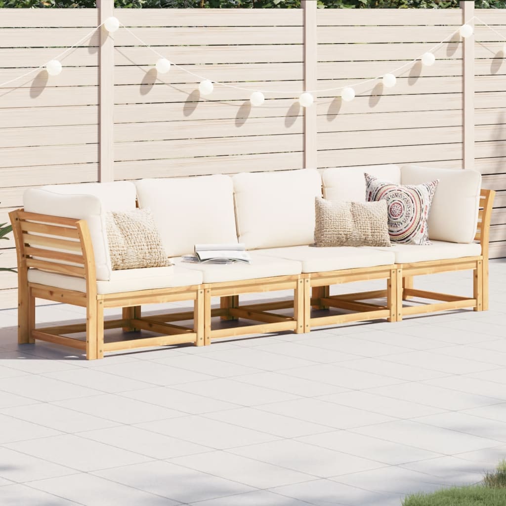 10-Tlg. Garten-Lounge-Set Mit Kissen Massivholz Akazie