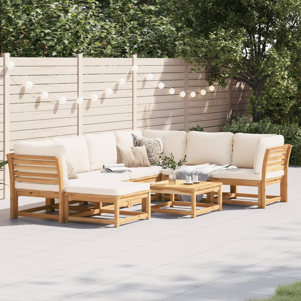 10-Tlg. Garten-Lounge-Set Mit Kissen Massivholz Akazie