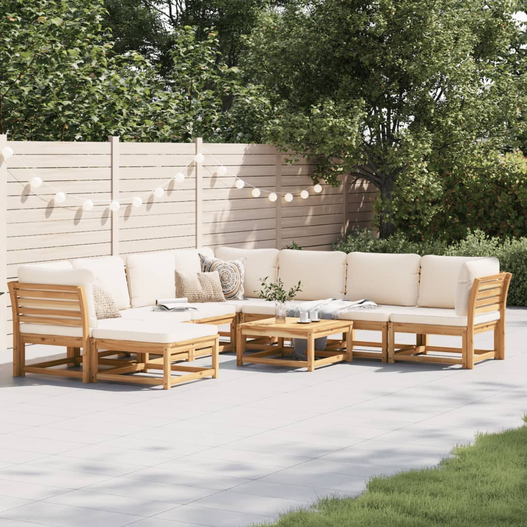 10-Tlg. Garten-Lounge-Set Mit Kissen Massivholz Akazie