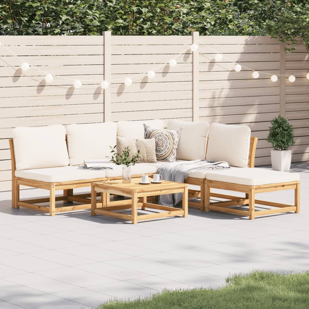 10-Tlg. Garten-Lounge-Set Mit Kissen Massivholz Akazie