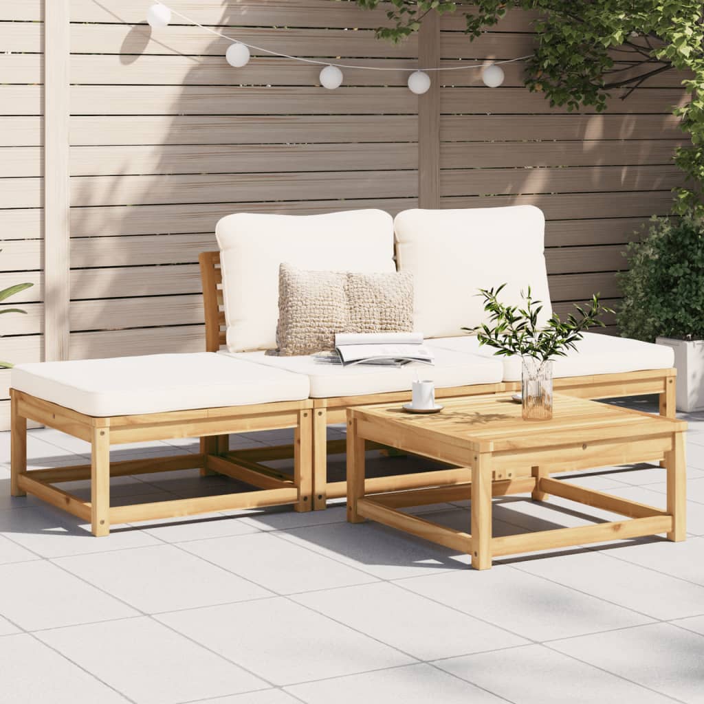 10-Tlg. Garten-Lounge-Set Mit Kissen Massivholz Akazie