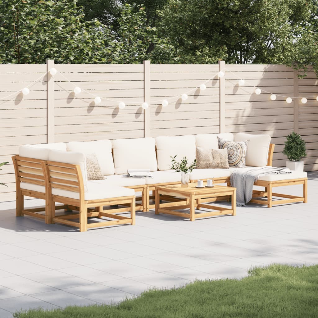 10-Tlg. Garten-Lounge-Set Mit Kissen Massivholz Akazie