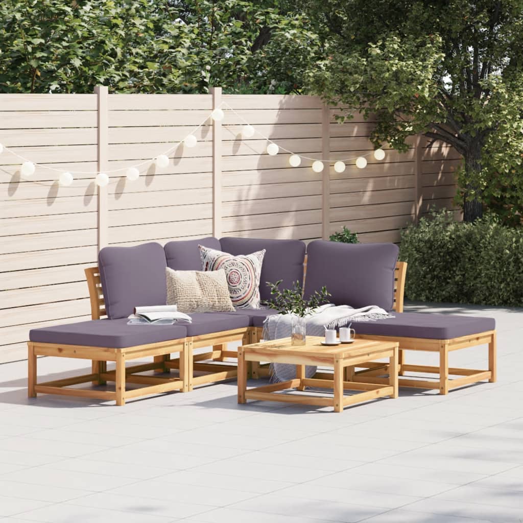 10-Tlg. Garten-Lounge-Set Mit Kissen Massivholz Akazie