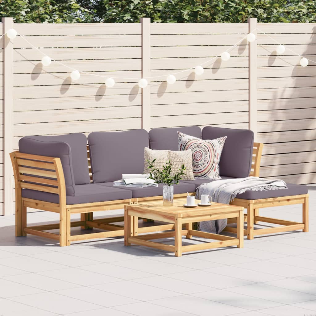 10-Tlg. Garten-Lounge-Set Mit Kissen Massivholz Akazie