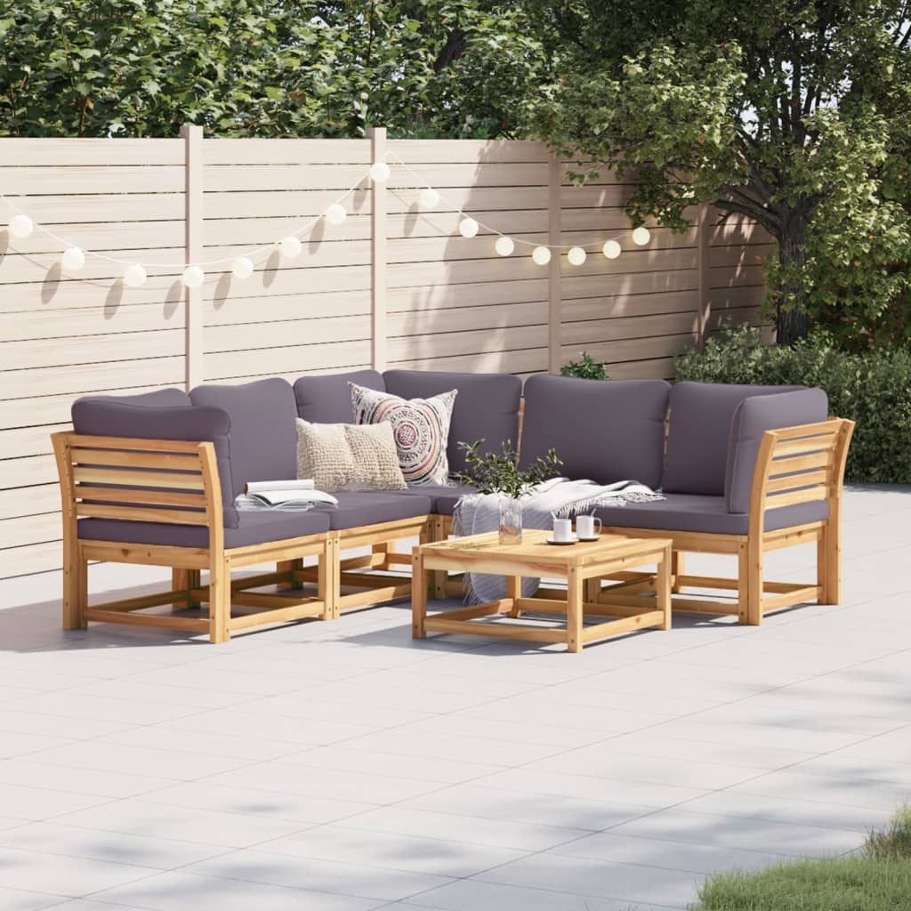 10-Tlg. Garten-Lounge-Set Mit Kissen Massivholz Akazie