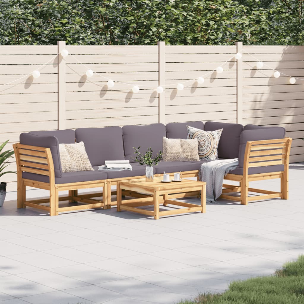 10-Tlg. Garten-Lounge-Set Mit Kissen Massivholz Akazie