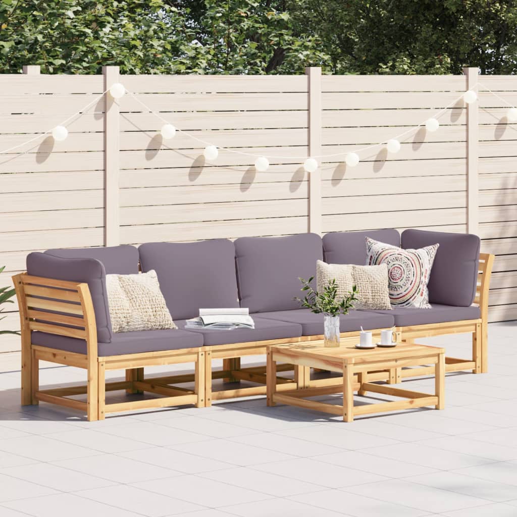 10-Tlg. Garten-Lounge-Set Mit Kissen Massivholz Akazie