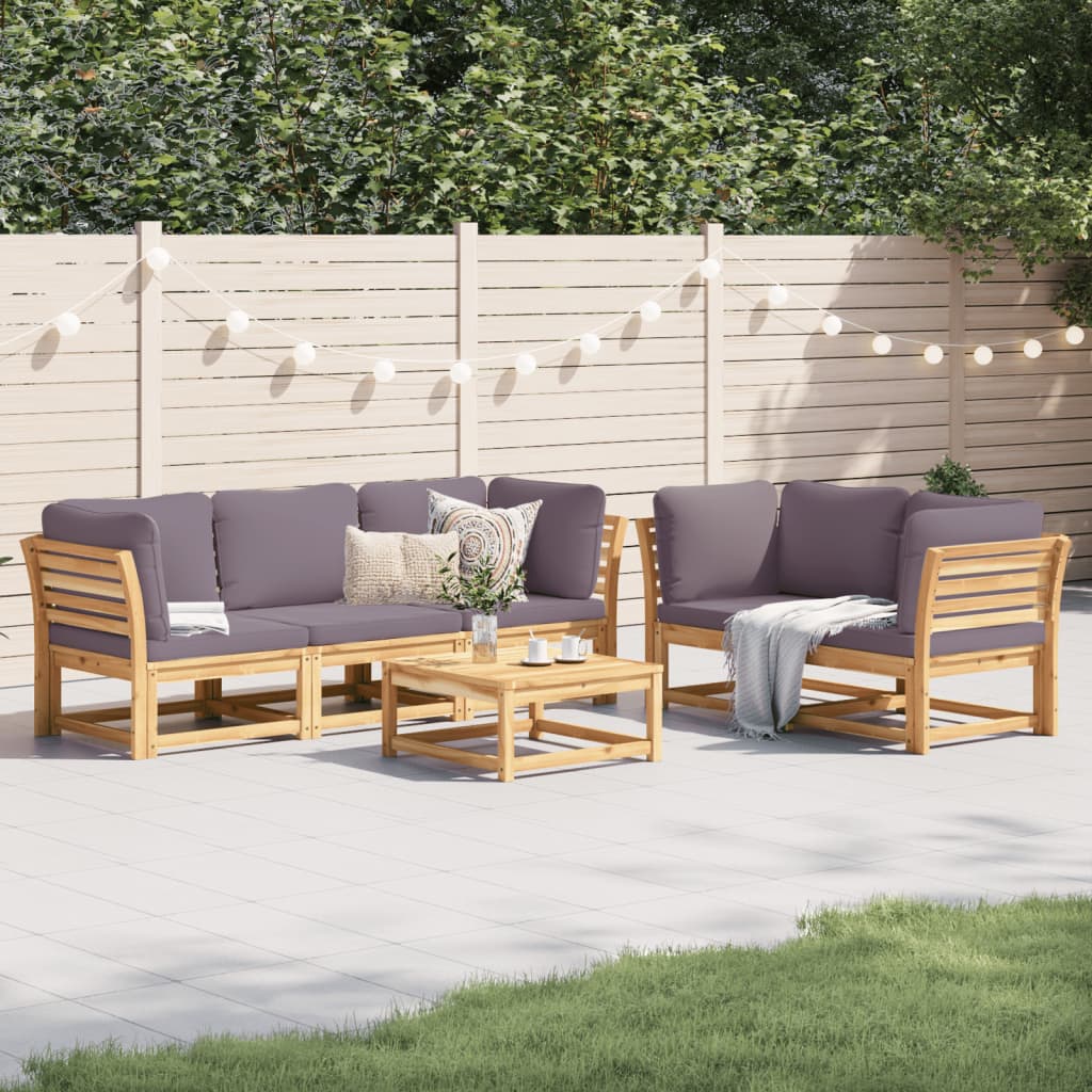 10-Tlg. Garten-Lounge-Set Mit Kissen Massivholz Akazie