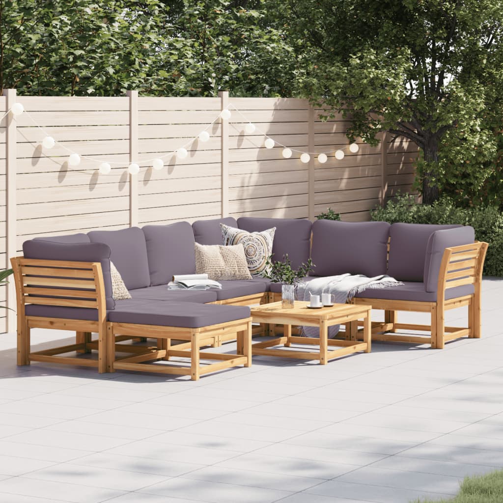 10-Tlg. Garten-Lounge-Set Mit Kissen Massivholz Akazie