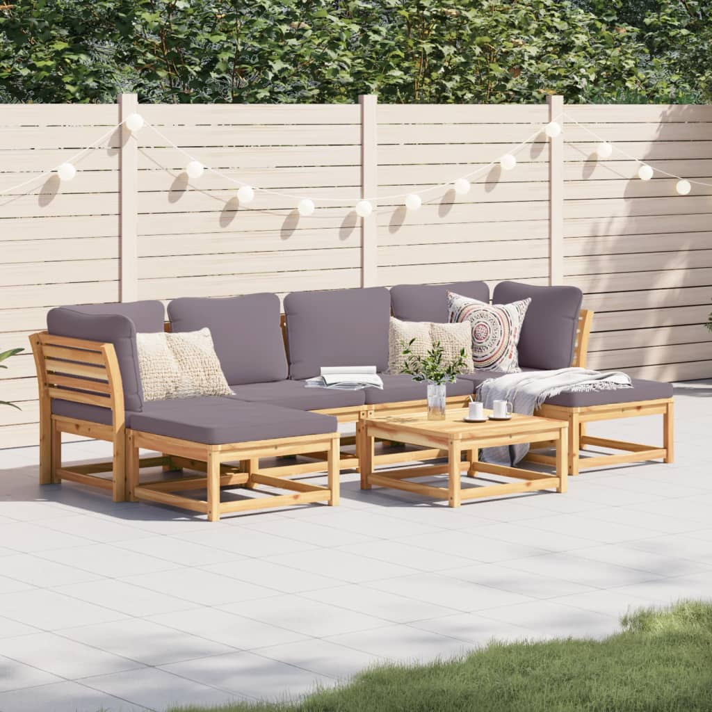 10-Tlg. Garten-Lounge-Set Mit Kissen Massivholz Akazie