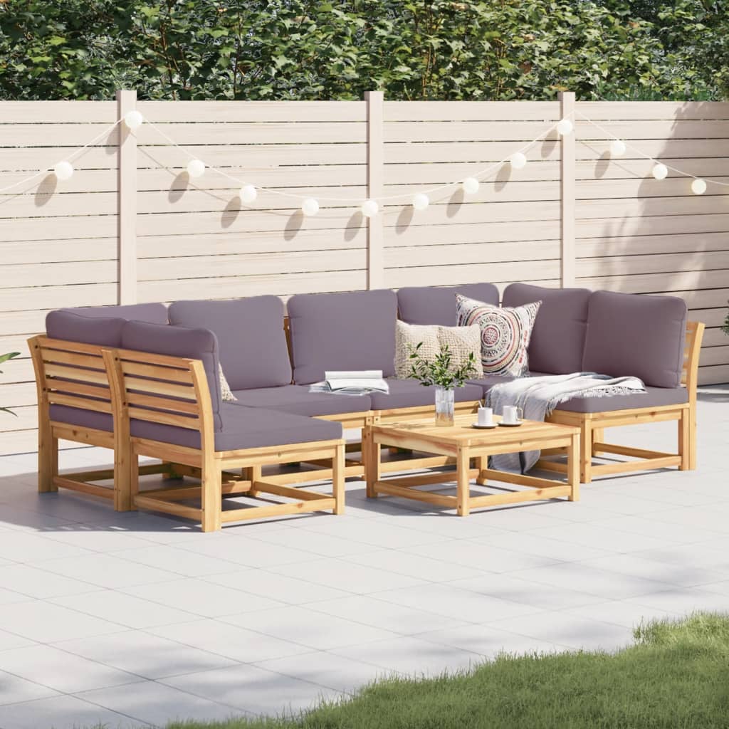 10-Tlg. Garten-Lounge-Set Mit Kissen Massivholz Akazie