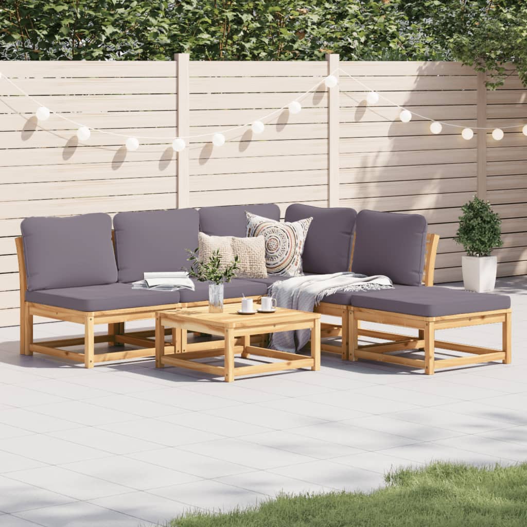 10-Tlg. Garten-Lounge-Set Mit Kissen Massivholz Akazie