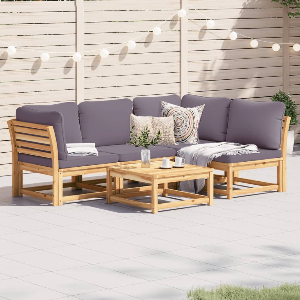 10-Tlg. Garten-Lounge-Set Mit Kissen Massivholz Akazie