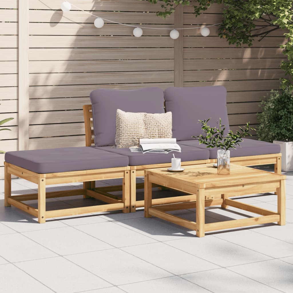 10-Tlg. Garten-Lounge-Set Mit Kissen Massivholz Akazie