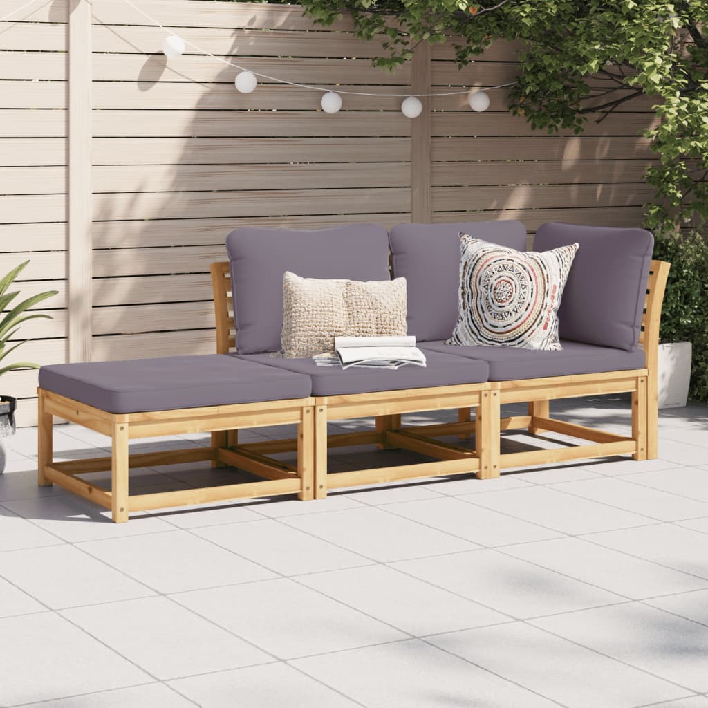 10-Tlg. Garten-Lounge-Set Mit Kissen Massivholz Akazie