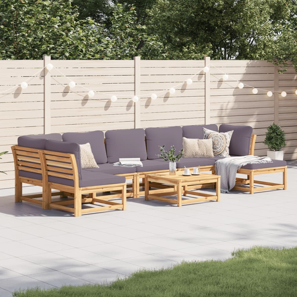 10-Tlg. Garten-Lounge-Set Mit Kissen Massivholz Akazie