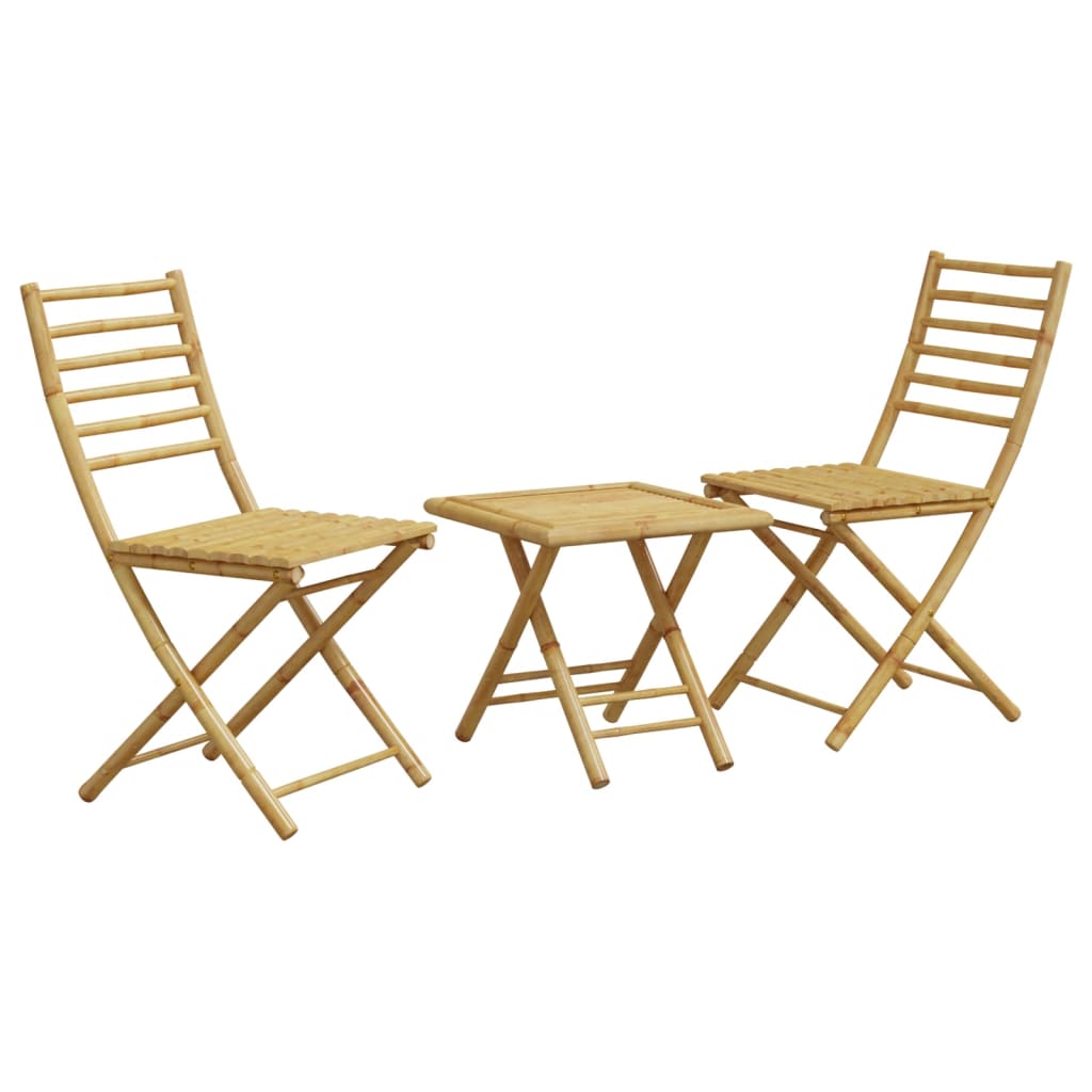 3-Tlg. Bistro-Set Bambus