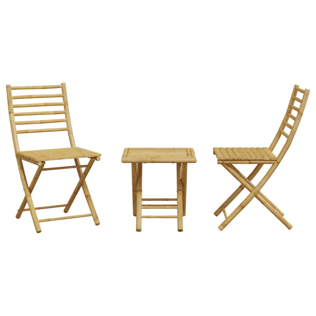 3-Tlg. Bistro-Set Bambus