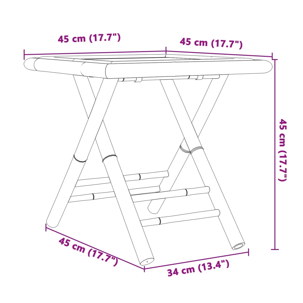 3-Tlg. Bistro-Set Bambus