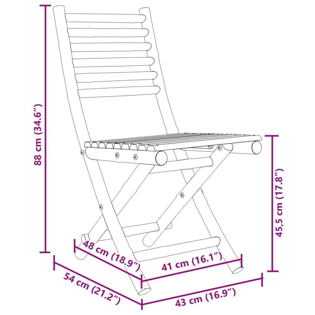 3-Tlg. Bistro-Set Bambus