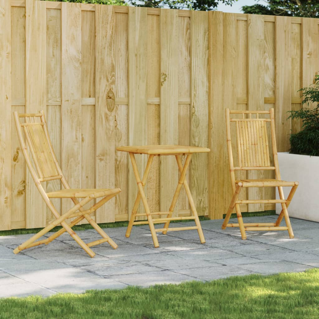 3-Tlg. Bistro-Set Bambus