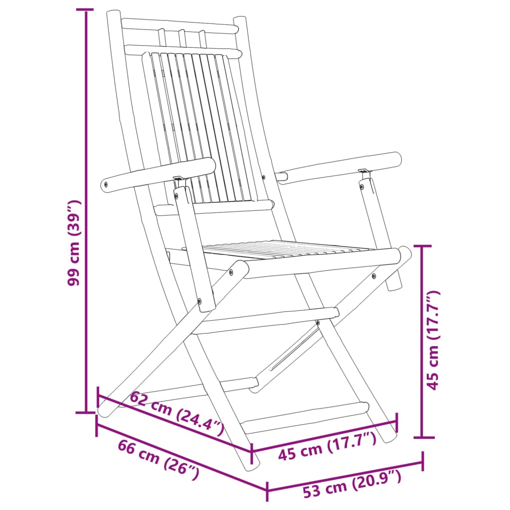 3-Tlg. Bistro-Set Bambus