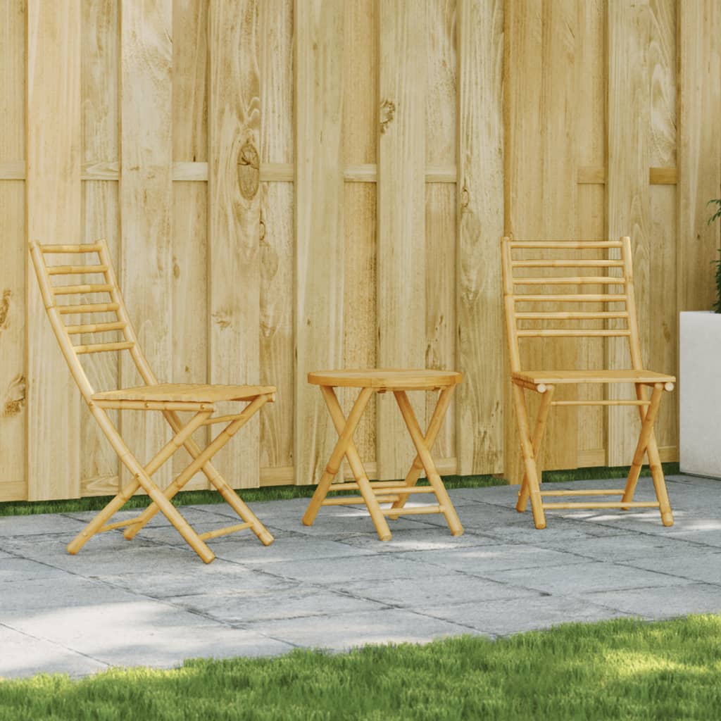 3-Tlg. Bistro-Set Bambus