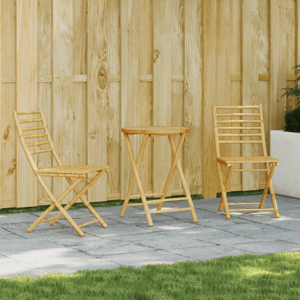 3-Tlg. Bistro-Set Bambus