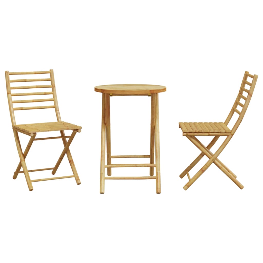 3-Tlg. Bistro-Set Bambus